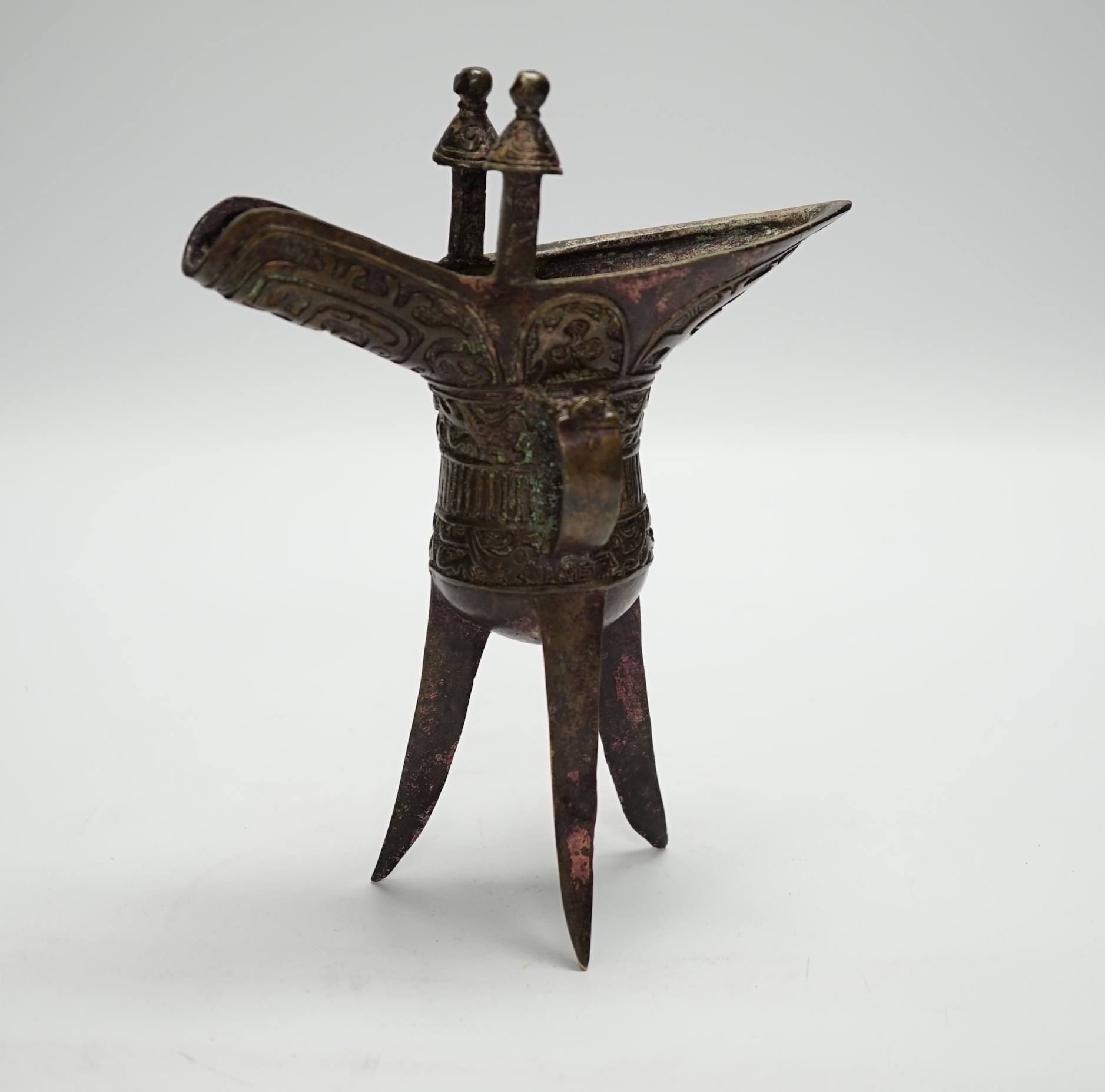 An archaistic bronze ewer, 20cm